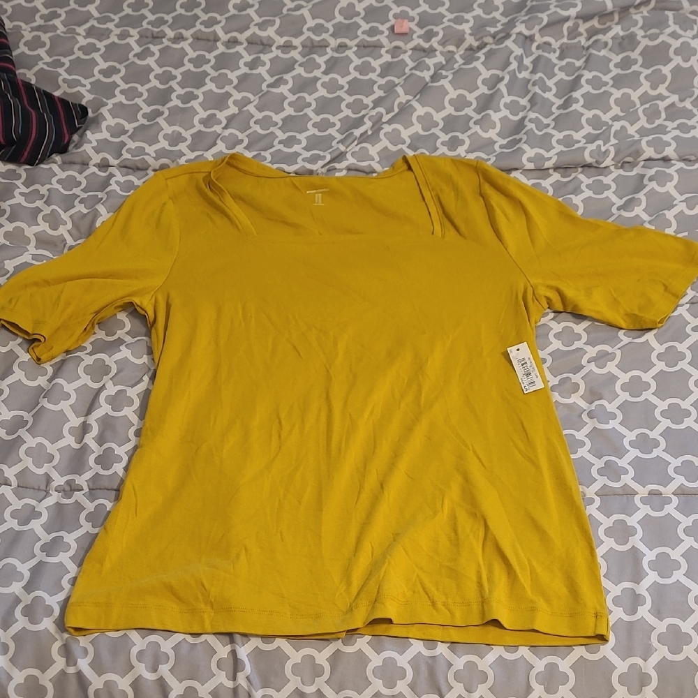 Amazon Essentials Gold Asymmetrical Short Sleeve T-Shirt